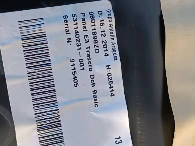 bontott CITROËN C4 CACTUS Jobb hátsó Ajtó Kárpit