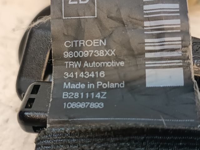 bontott CITROËN C4 CACTUS Jobb hátsó Biztonsági Öv