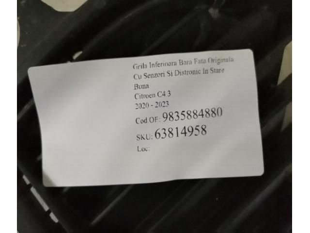 bontott CITROËN C4 III Első Lökhárító Alsó Középső Díszrács