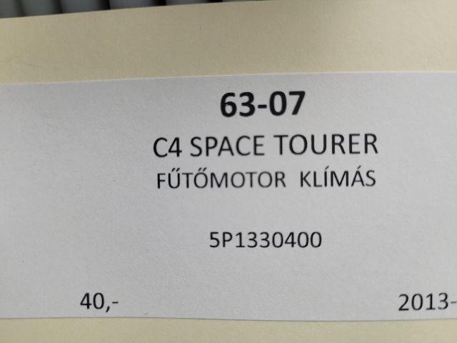 bontott CITROËN C4 PICASSO Fűtőmotor (Klímás)