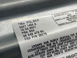 bontott CITROËN C4 PICASSO Utasoldali Légzsák