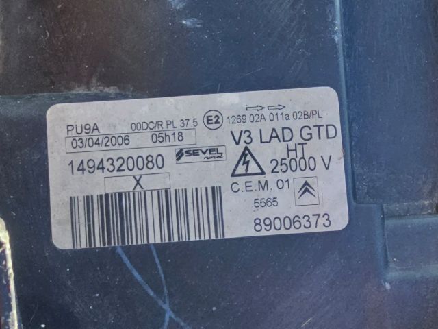 bontott CITROËN C8 Jobb Xenon Fényszóró