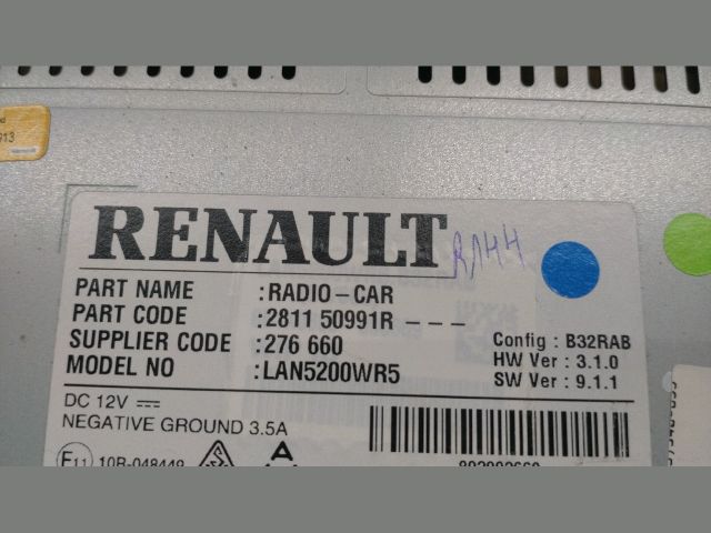 bontott DACIA DOKKER Navigációs Fejegység