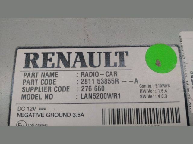 bontott DACIA DOKKER Navigációs Fejegység