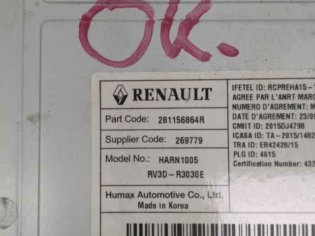 bontott DACIA DOKKER Rádió / CD