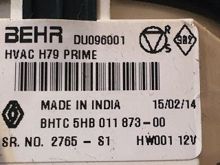 bontott DACIA DUSTER Fűtéskapcsoló (manuális klímás)