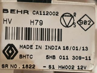 bontott DACIA DUSTER Fűtéskapcsoló (Nem klímás)