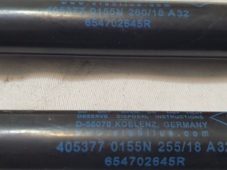 bontott DACIA DUSTER Gázrugós Kitámasztó Teleszkóp Pár Csomagtérajtó