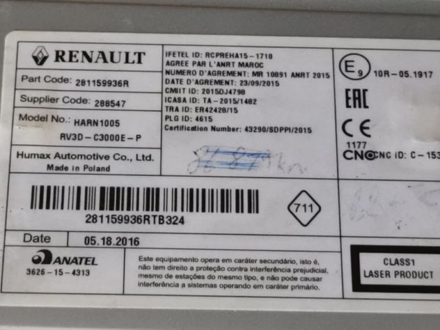 bontott DACIA DUSTER Rádió / CD