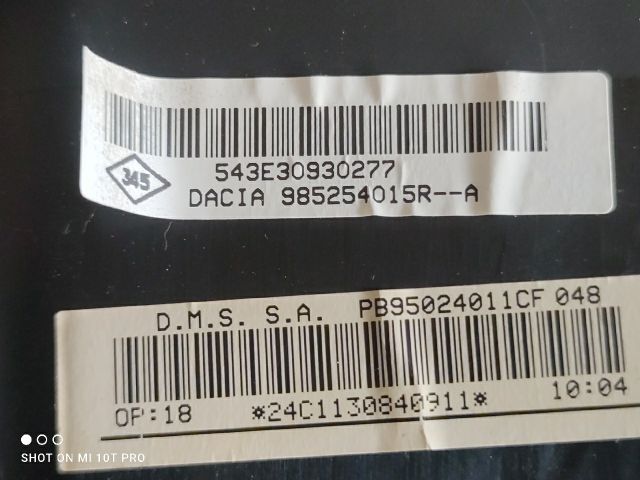 bontott DACIA DUSTER Utasoldali Légzsák