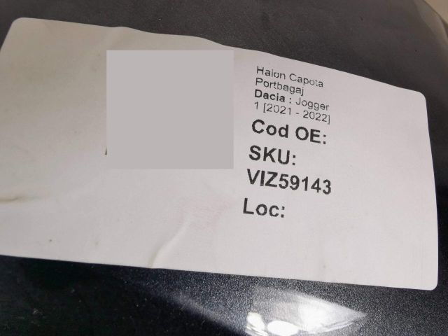 bontott DACIA JOGGER Csomagtérajtó (Üres lemez)