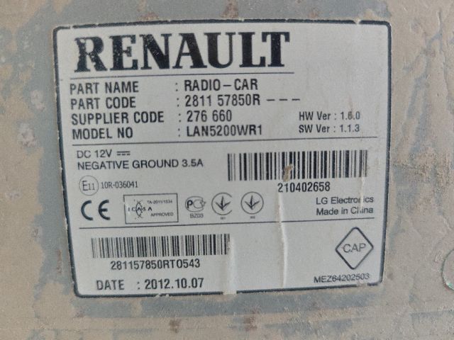 bontott DACIA LODGY Navigációs Fejegység