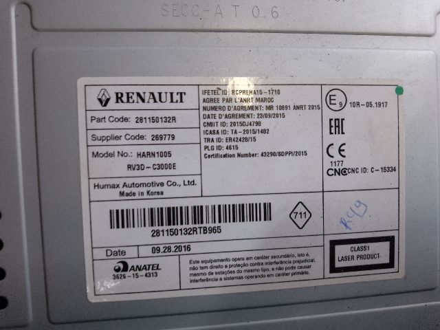 bontott DACIA LODGY Rádió / CD