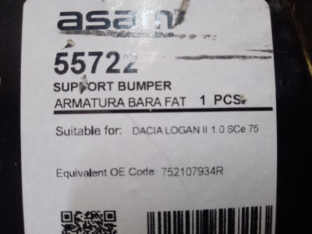 bontott DACIA LOGAN Első Lökhárító Merevítő (Fém)