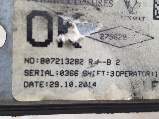 bontott DACIA SANDERO Bal első Ablakemelő Szerkezet (Elektromos)