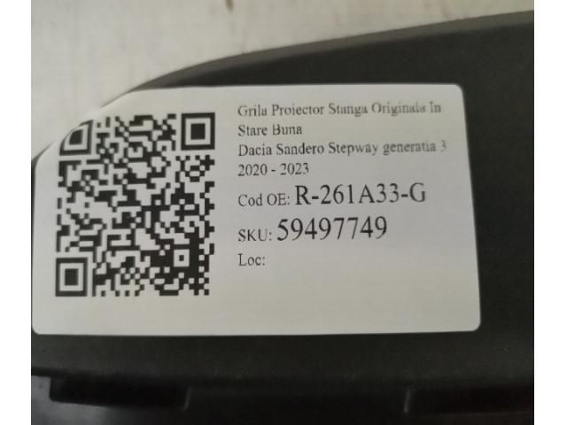 bontott DACIA SANDERO Bal Ködzárófény Keret