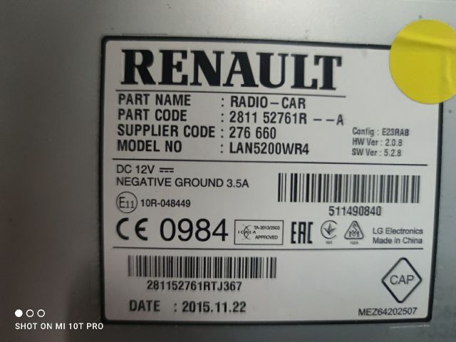 bontott DACIA SANDERO Rádió / CD