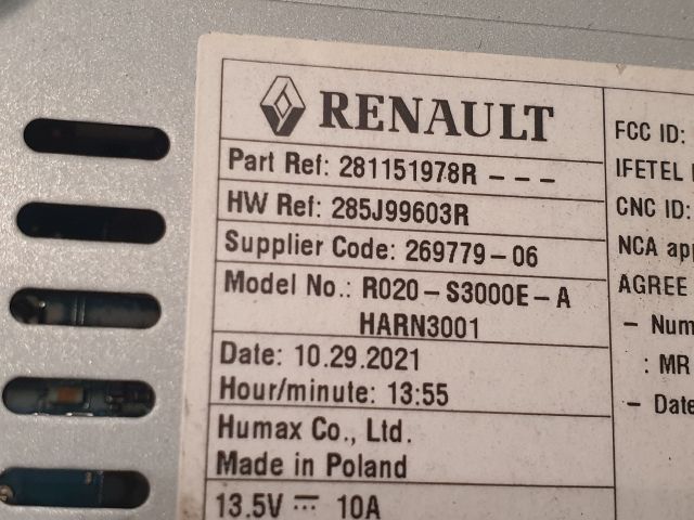 bontott DACIA SANDERO Rádió / CD