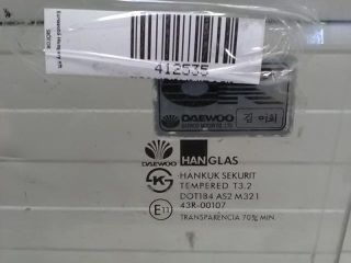 bontott DAEWOO MATIZ Bal hátsó Ablak