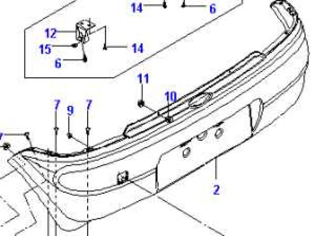 bontott DAEWOO MATIZ Hátsó Lökhárító (Üresen)