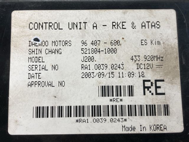 bontott DAEWOO NUBIRA Komfort Elektronika