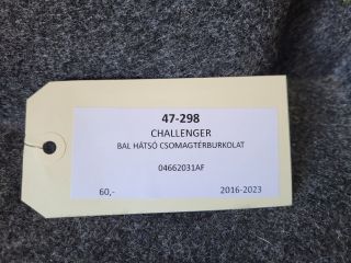 bontott DODGE CHALLENGER Bal hátsó Csomagtér Burkolat (Műanyag)