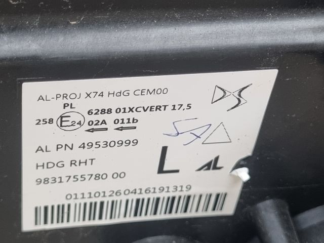 bontott DS DS 7 Bal Fényszóró