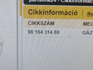 bontott DS DS 7 Kartergázcső