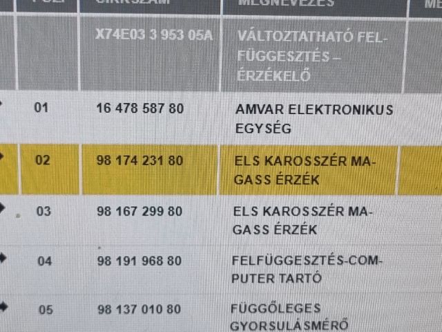 bontott DS DS 7 Jobb első Karosszéria Magasság Érzékelő