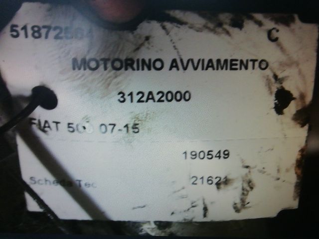 bontott FIAT 500 Önindító