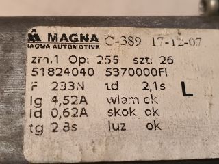 bontott FIAT 500 Bal első Ablakemelő Szerkezet (Elektromos)