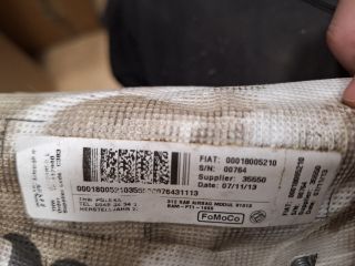 bontott FIAT 500 Jobb Függönylégzsák és Oldallégzsák