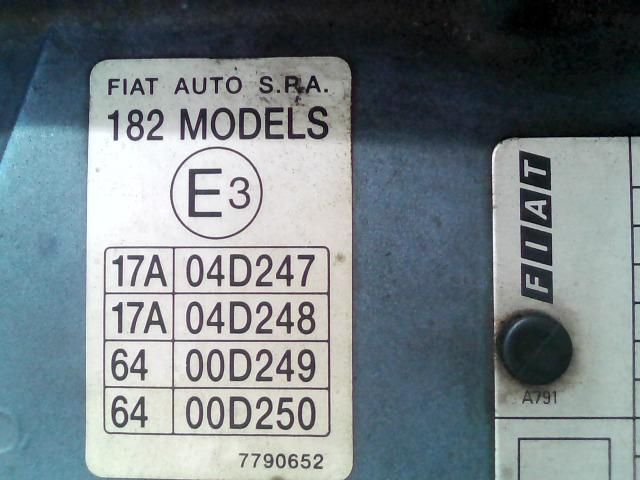 bontott FIAT BRAVA Homlokfal (Üres lemez)