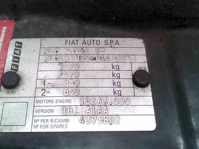 bontott FIAT BRAVA Homlokfal (Üres lemez)