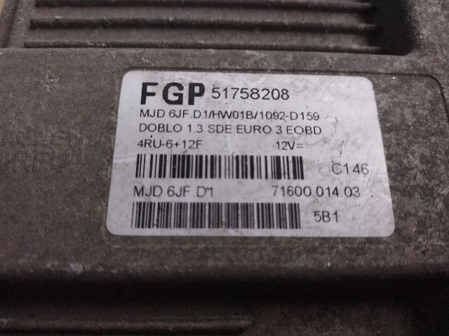 bontott FIAT DOBLO Motorvezérlő