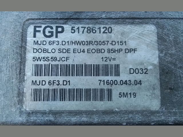 bontott FIAT DOBLO Motorvezérlő