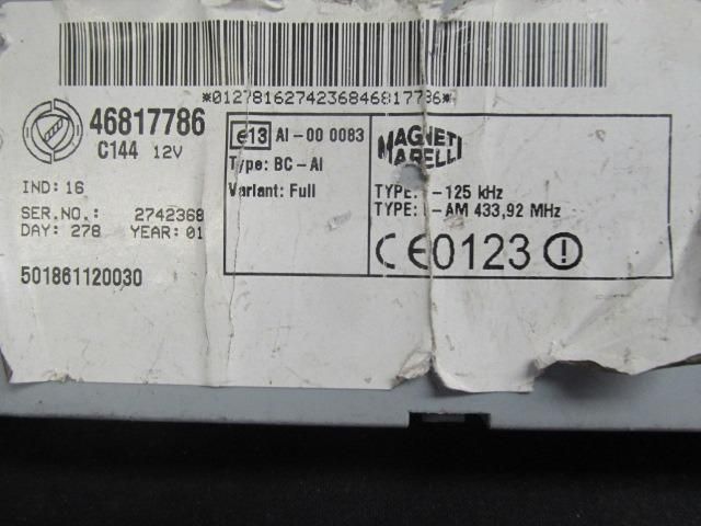 bontott FIAT DOBLO Komfort Elektronika