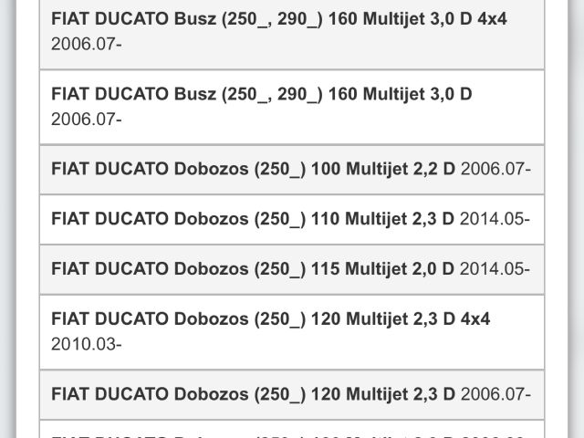 bontott FIAT DUCATO Első Pár Fékbetét