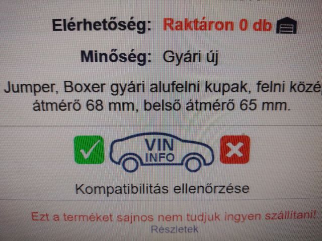 bontott FIAT DUCATO Felniközép Szett