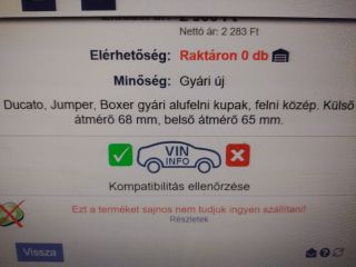 bontott FIAT DUCATO Felniközép Szett