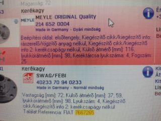 bontott FIAT MULTIPLA Első Kerékagy (Pozíciófüggetlen)