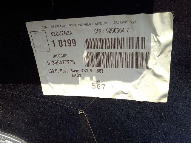 bontott FIAT PANDA Hátsó Lökhárító (Üresen)