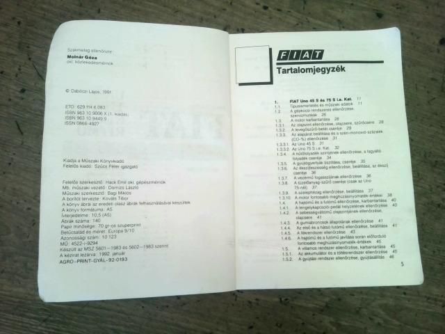 bontott FIAT UNO Bal A Oszlop