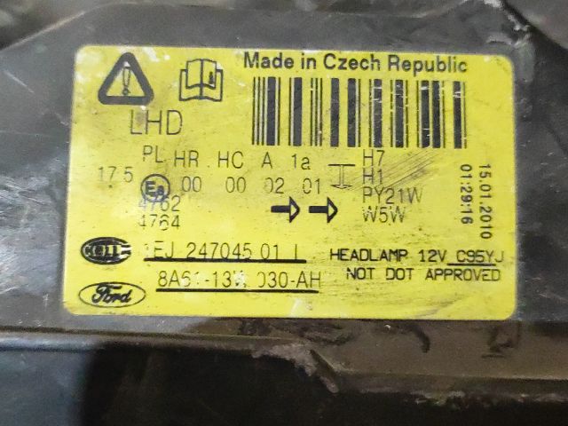 bontott FORD FIESTA VI Bal Fényszóró