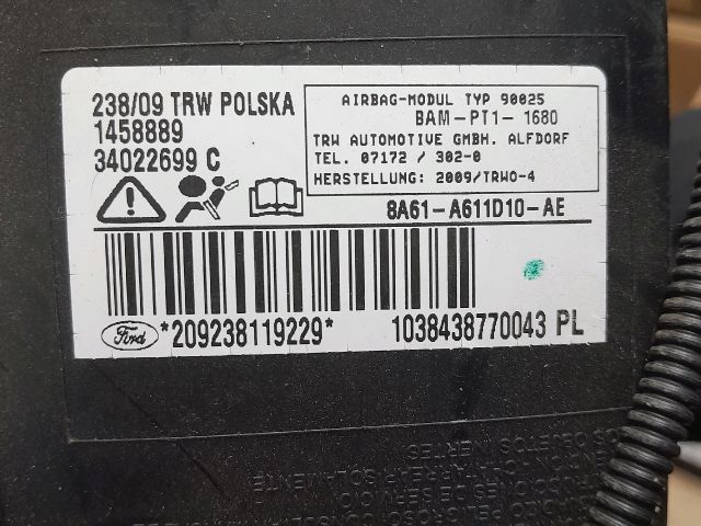 bontott FORD FIESTA VI Jobb Függönylégzsák és Oldallégzsák