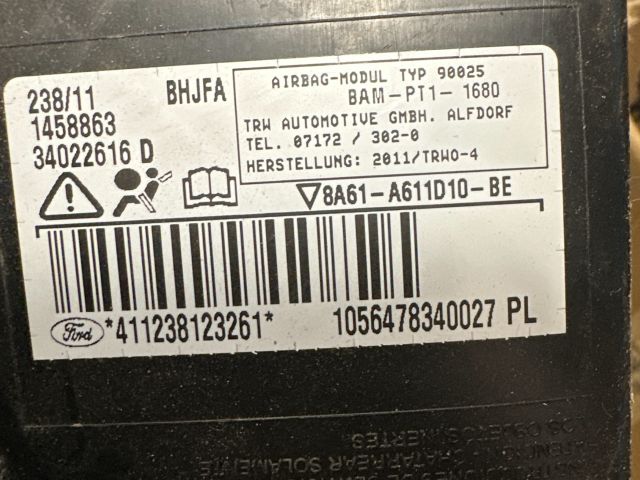 bontott FORD FIESTA VI Jobb Függönylégzsák és Oldallégzsák