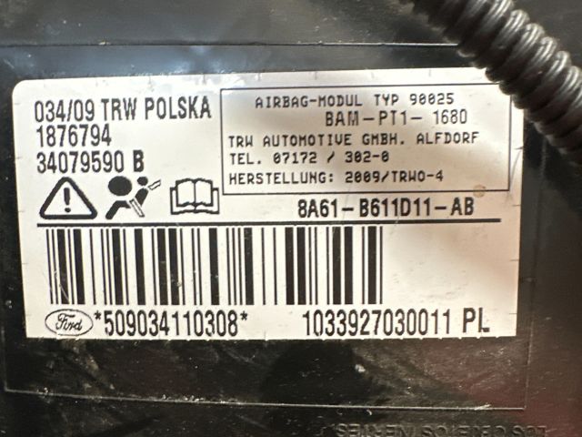 bontott FORD FIESTA VII Bal Függönylégzsák és Oldallégzsák