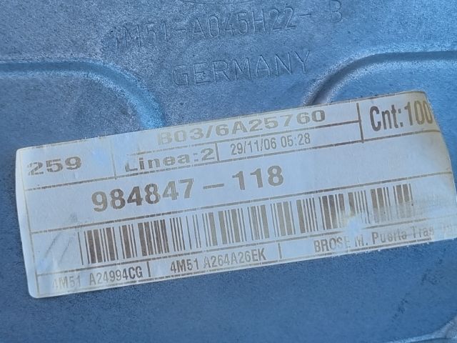 bontott FORD FOCUS II Jobb hátsó Ablakemelő Szerkezet (Mechanikus)