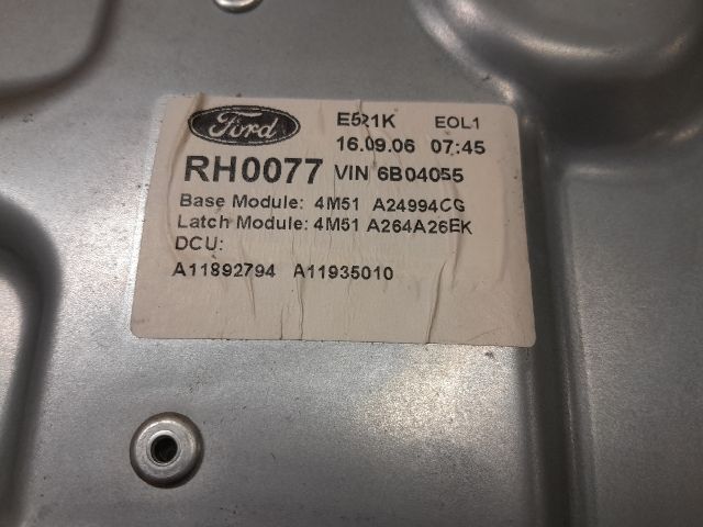 bontott FORD FOCUS II Jobb hátsó Ablakemelő Szerkezet (Mechanikus)