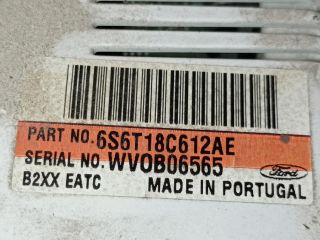 bontott FORD FUSION Fűtéskapcsoló (manuális klímás)